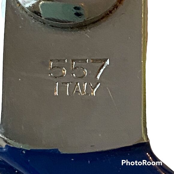 La Cross Made Italy Chrome 557 Pinking Shears 7" Blue Vintage Sewing Crafts - Picture 6 of 8